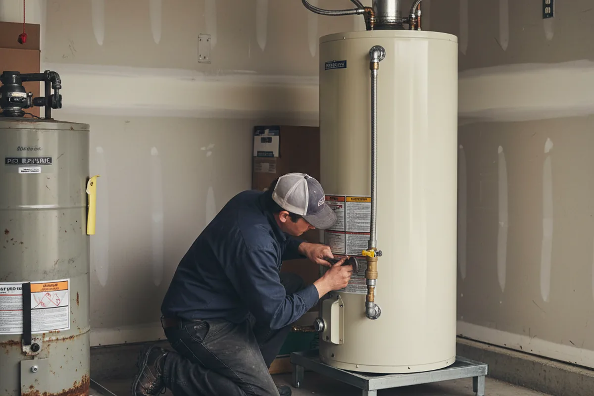 Water heater and shutoff valve replacement in Wrentham